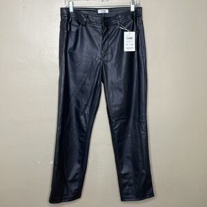 KENSIE Vegan Leather Jeans NWT Straight Leg High Rise 5 Pocket Style 8/29